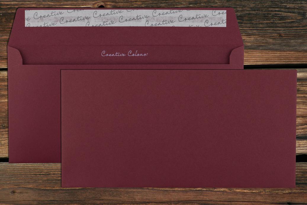 Briefhüllen C6/5 114x229 mm Haftklebend Weinrot 120 g/qm